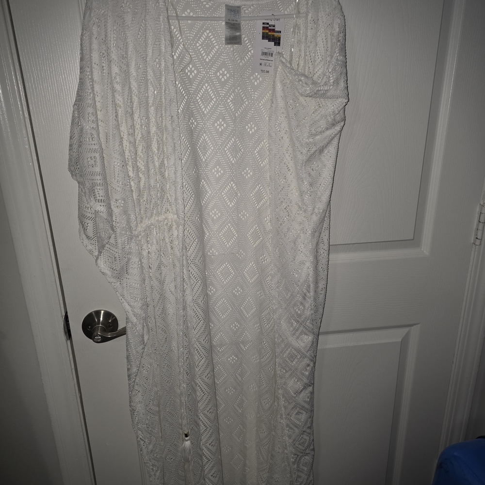 Time and Tru White Crochet Top